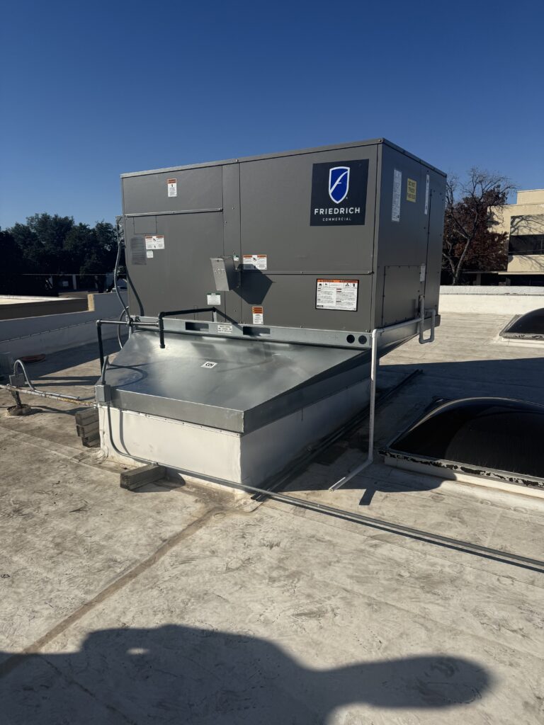 New packaged Heat Pump being installed in San Angelo.