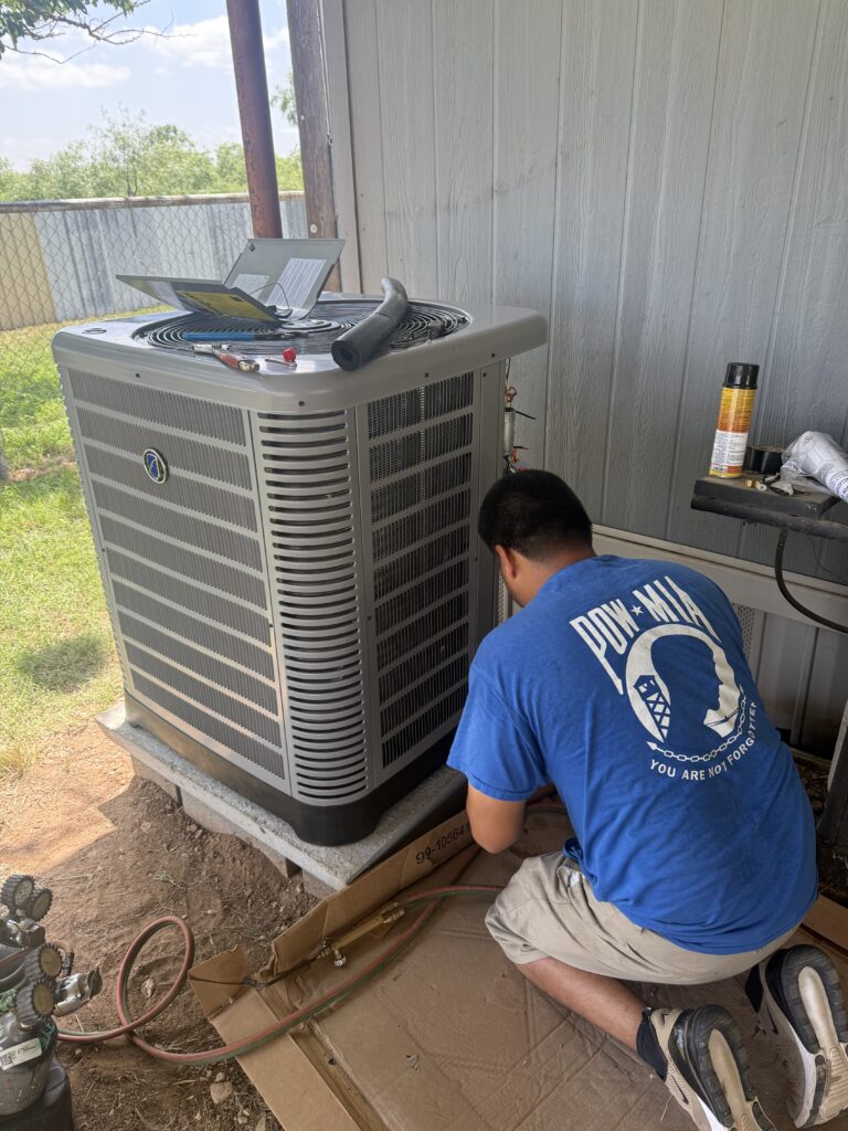 New high efficiency heat pump installation for a customer in San Angelo