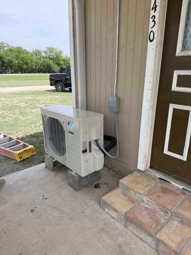 Installation of a Daikin mini split system for a customer in Mertzon.