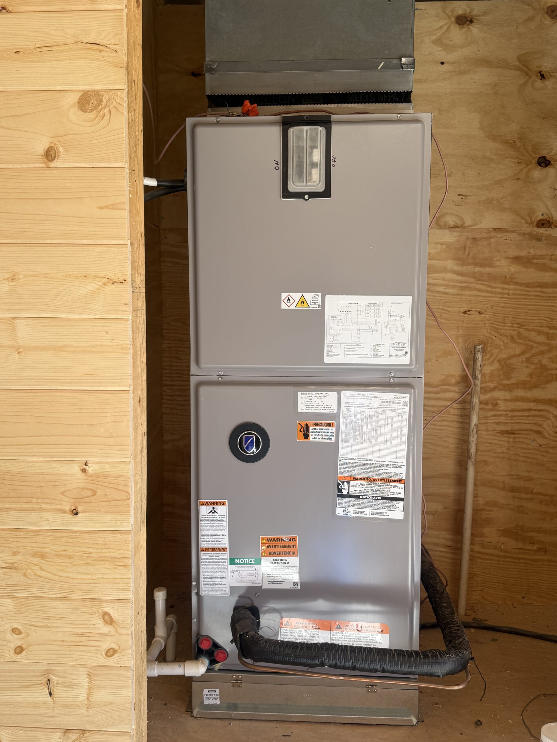 Electric Heater installed with a new Heat Pump condenser.
