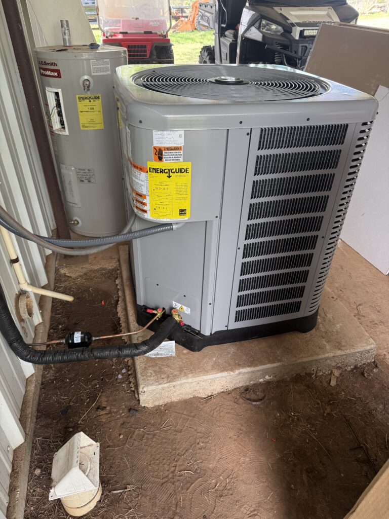New air conditioning installation in Blackwell, Texas.