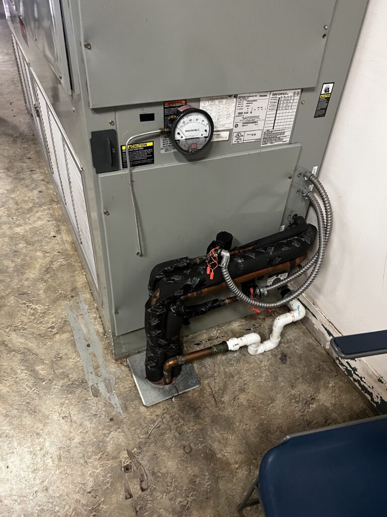 Trane indoor air handler in need of servicing.