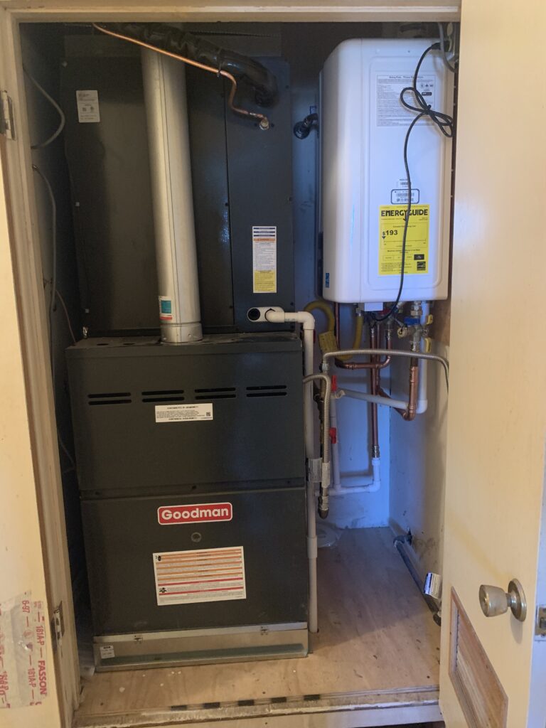 New high efficiency gas furnace installation in San Angelo