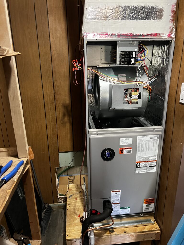 Electric heater being serviced in San Angelo.