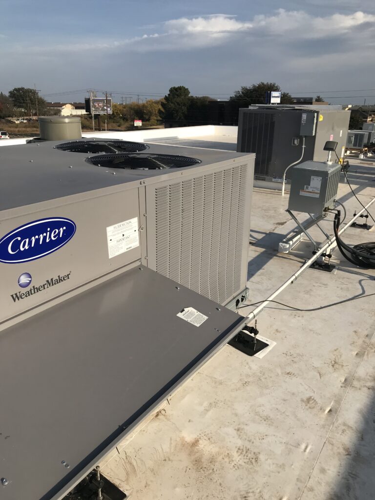 New Carrier package units being installed for a commercial project.