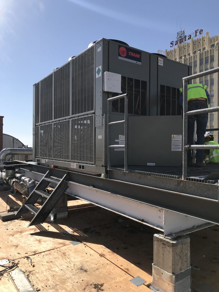 Large Trane chiller being installed for one of our clients that we service across the state.